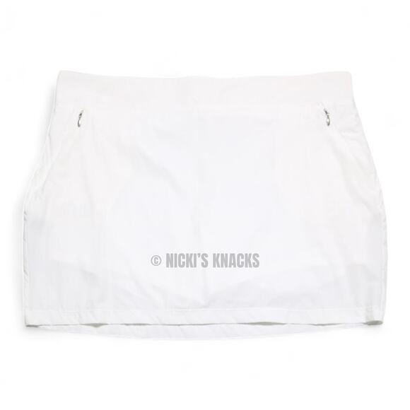 Calvin Klein White Tennis Skort Zip Pockets Stretch Built-In Shorts Size XL - Picture 6 of 12